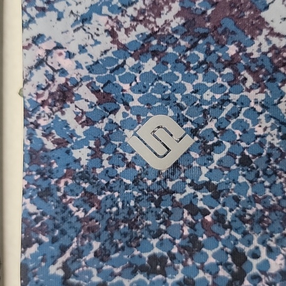 Nova Sport Blue Snakeskin Workout Leggings Pants S/M - Picture 7 of 11